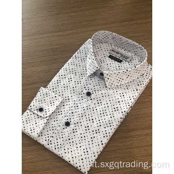 Camicia da uomo in spandex a maniche lunghe slim fit